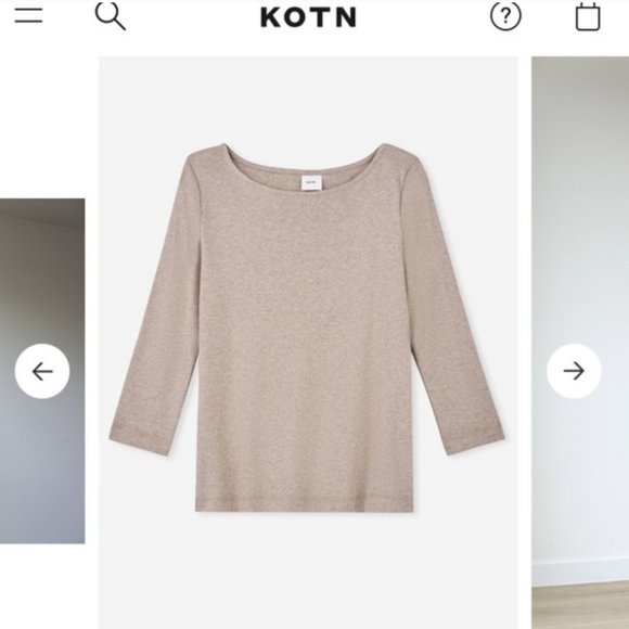 Kotn Tops - KOTN Boatneck Cotton Shirt Size M